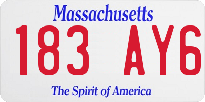 MA license plate 183AY6