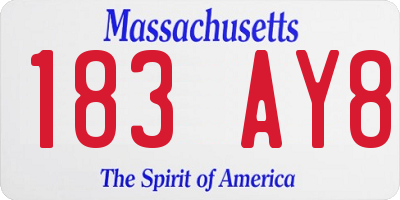 MA license plate 183AY8