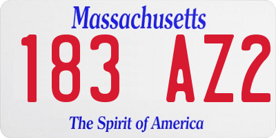 MA license plate 183AZ2