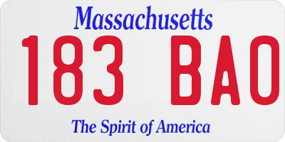 MA license plate 183BA0