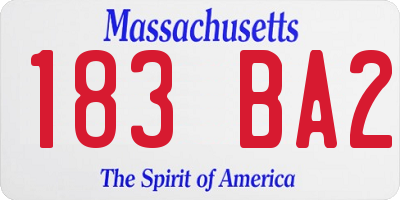 MA license plate 183BA2