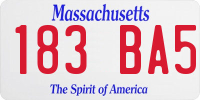 MA license plate 183BA5