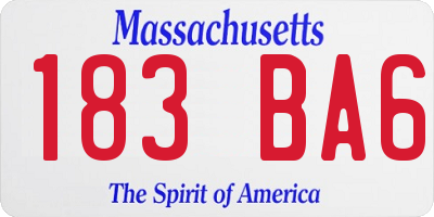 MA license plate 183BA6