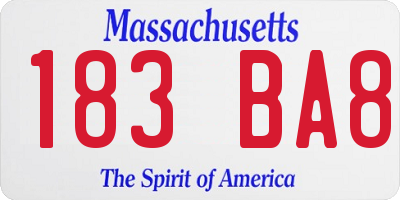 MA license plate 183BA8