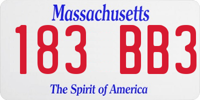 MA license plate 183BB3