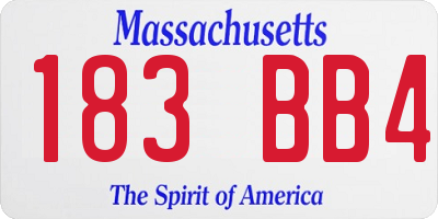 MA license plate 183BB4