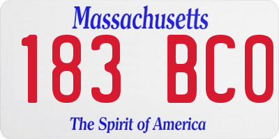 MA license plate 183BC0