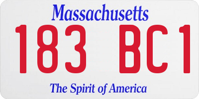 MA license plate 183BC1