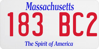 MA license plate 183BC2