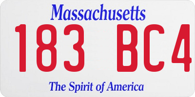 MA license plate 183BC4