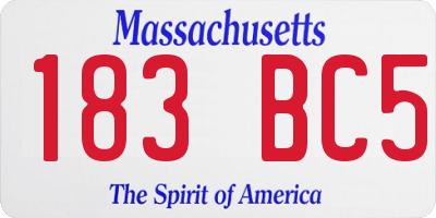 MA license plate 183BC5