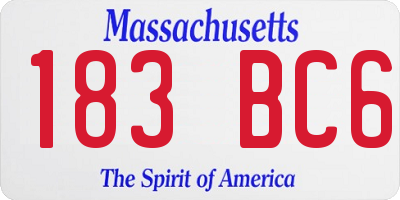 MA license plate 183BC6