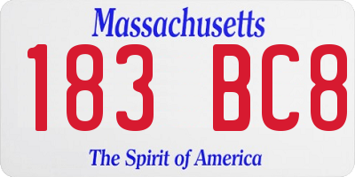 MA license plate 183BC8
