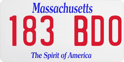 MA license plate 183BD0