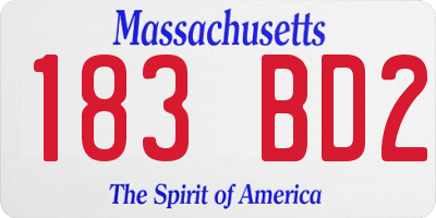 MA license plate 183BD2