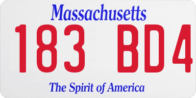 MA license plate 183BD4