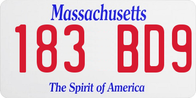 MA license plate 183BD9