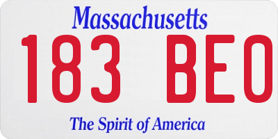 MA license plate 183BE0