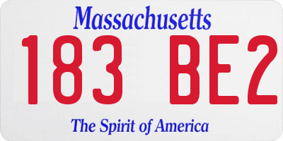 MA license plate 183BE2
