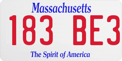 MA license plate 183BE3
