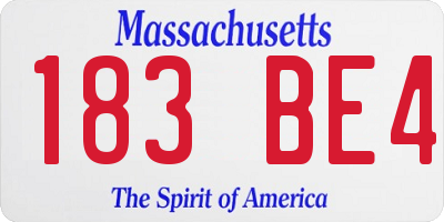MA license plate 183BE4