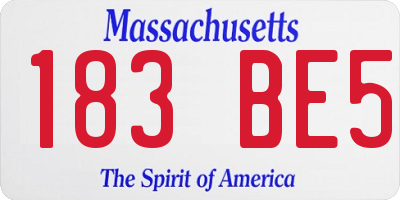 MA license plate 183BE5