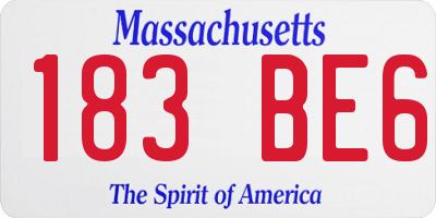 MA license plate 183BE6
