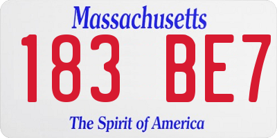 MA license plate 183BE7