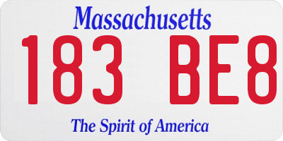 MA license plate 183BE8