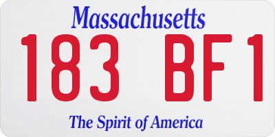 MA license plate 183BF1