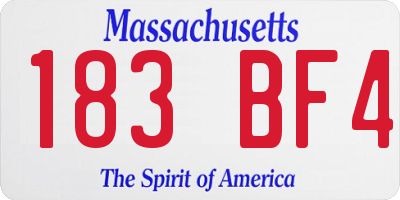 MA license plate 183BF4