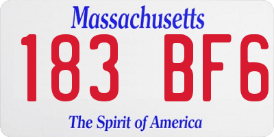 MA license plate 183BF6