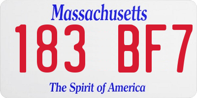 MA license plate 183BF7
