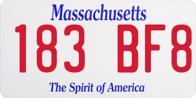 MA license plate 183BF8