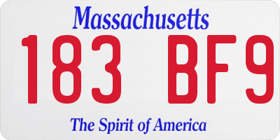 MA license plate 183BF9