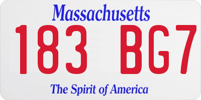 MA license plate 183BG7