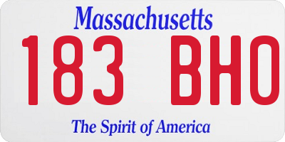 MA license plate 183BH0