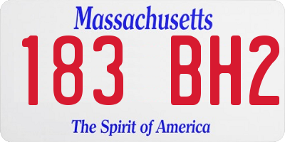 MA license plate 183BH2