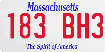 MA license plate 183BH3