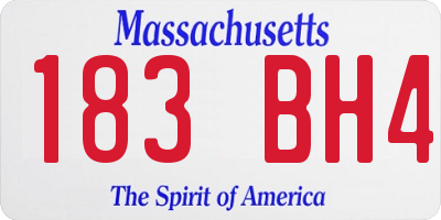 MA license plate 183BH4