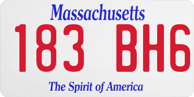 MA license plate 183BH6