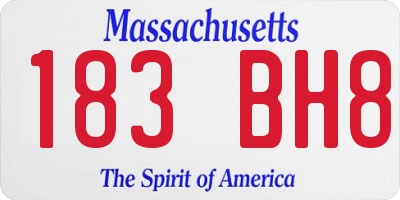 MA license plate 183BH8
