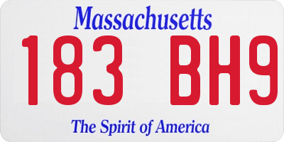 MA license plate 183BH9