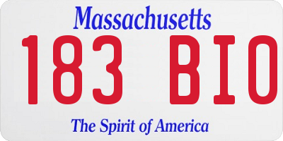 MA license plate 183BI0