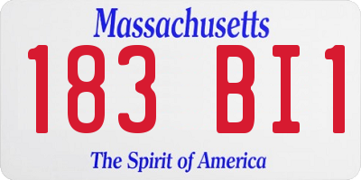 MA license plate 183BI1