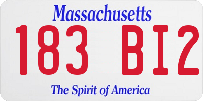 MA license plate 183BI2