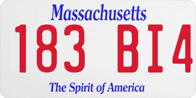 MA license plate 183BI4