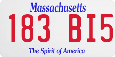 MA license plate 183BI5