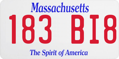 MA license plate 183BI8