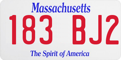 MA license plate 183BJ2